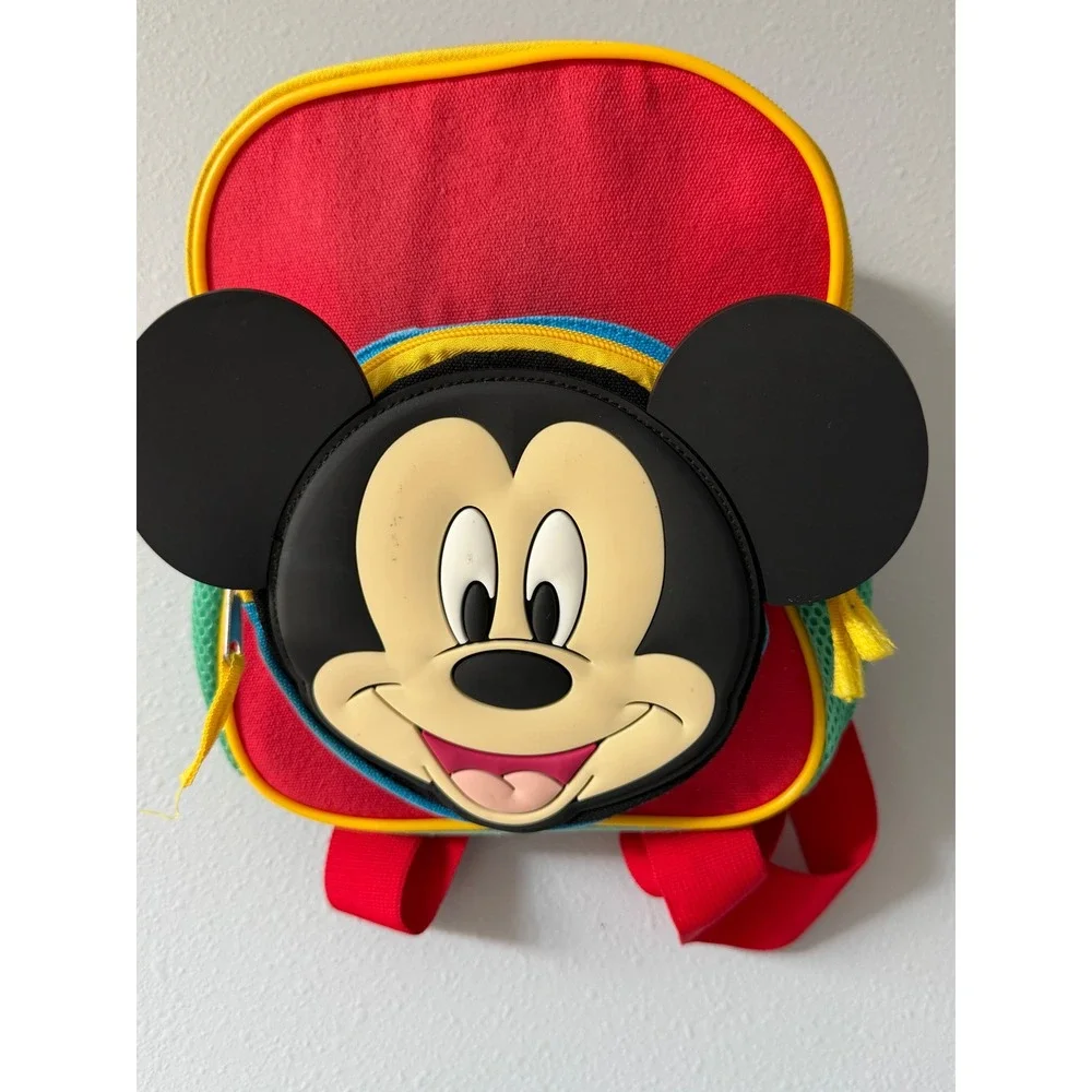 Disney Mickey Mouse Vintage Mini Backpack Red Blue Yellow Colorblock Kids Bag